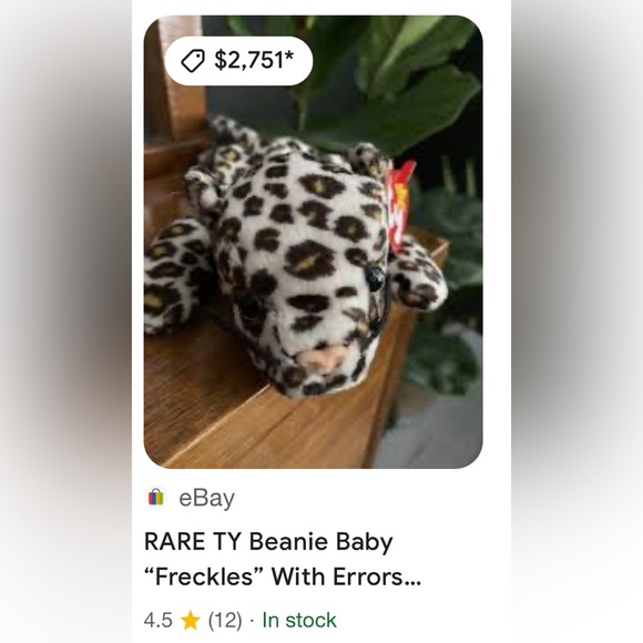 Exclusive Vintage Rare TY Freckles the Cheetah Stuffed Animal - Picture 11 of 11